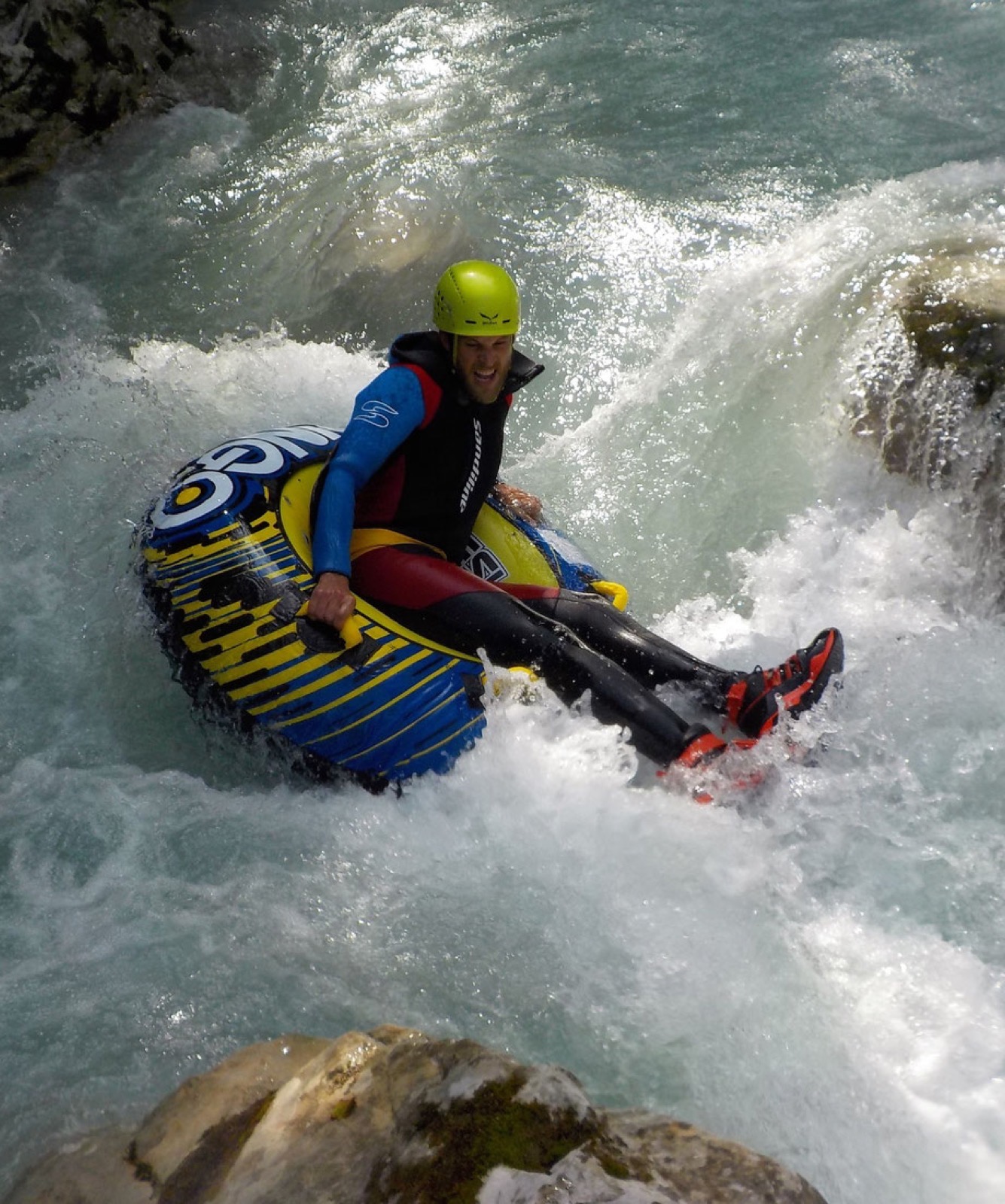 River tubing on the Rissbach near Lake Achensee