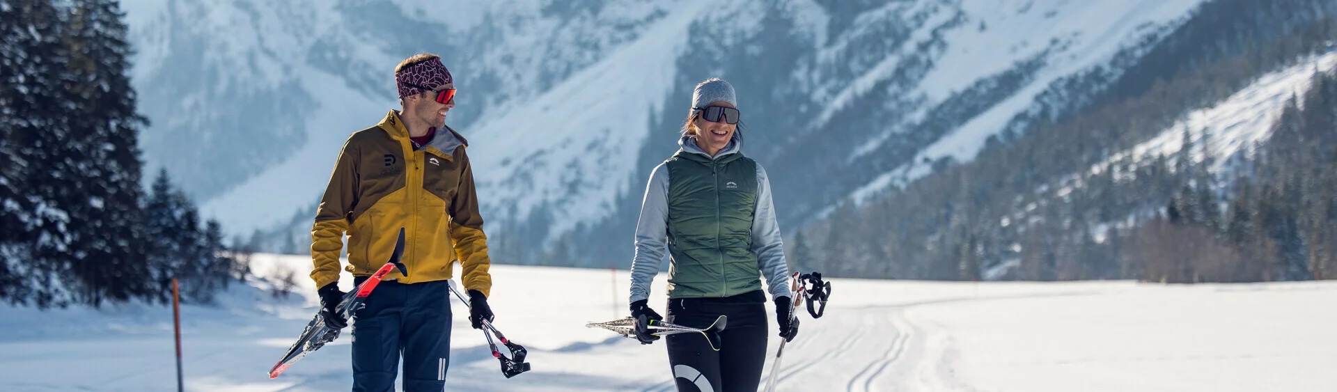 Cross-country skiing at Lake Achensee